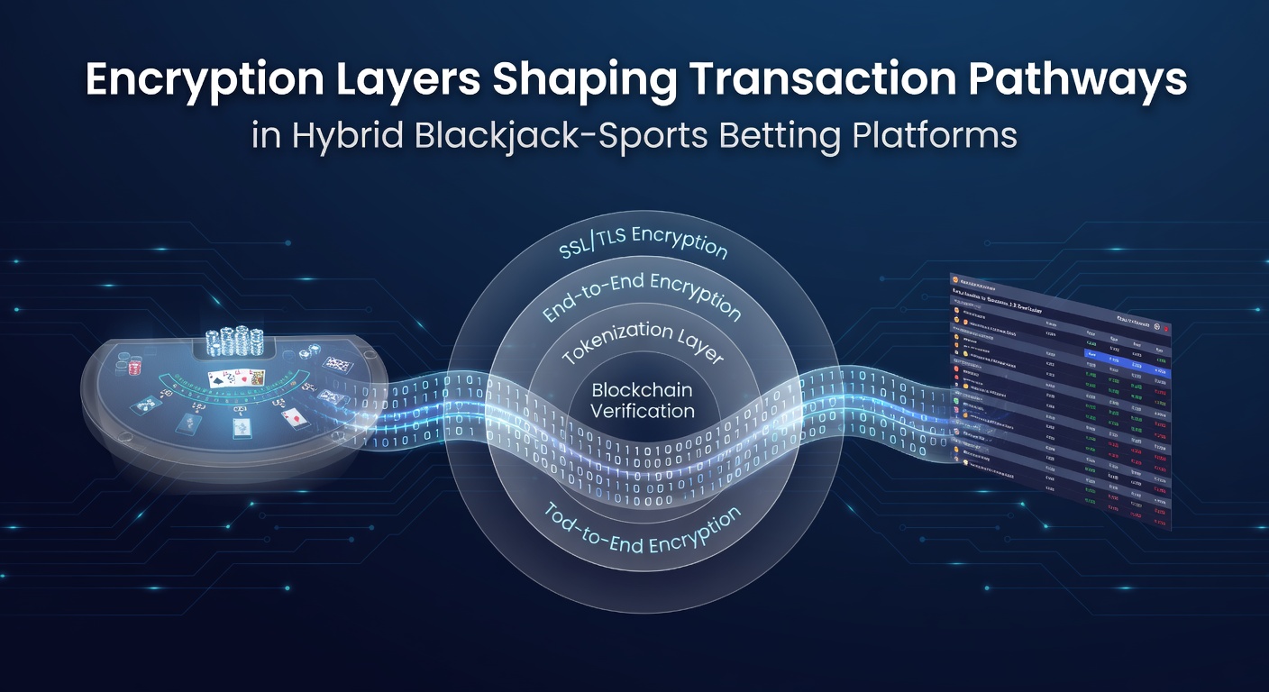 Diagram illustrating encryption layers protecting transaction pathways in hybrid blackjack and sports betting platforms