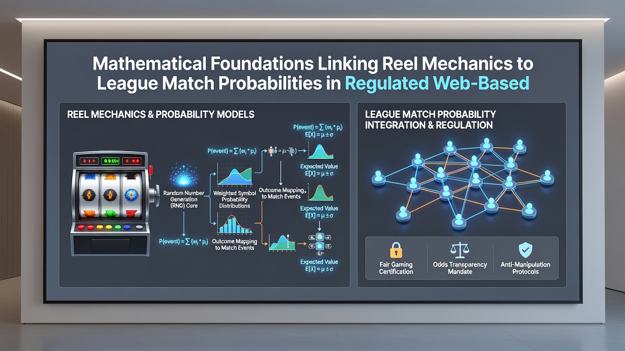 Infographic showing comparative equations for expected value in reel spins versus league match predictions